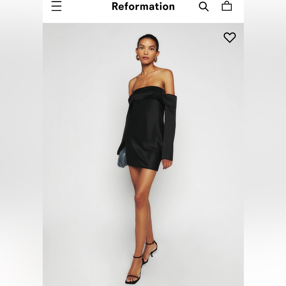 Reformation Black Satin Dress BRAND NEW WITH TAGS